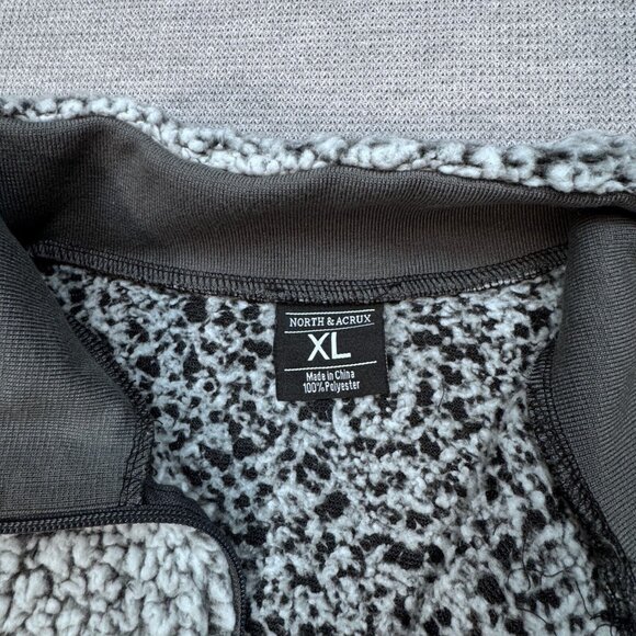 North & Acrux Womens Gray Cardinal Sherpa 1/4 Zip Pullover Jacket Long Sleeve XL - Picture 7 of 12